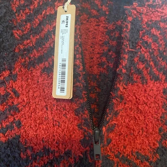 Skims Cozy Zip Up in Brick Buffalo Check, size L/XL, NWT - Picture 3 of 4